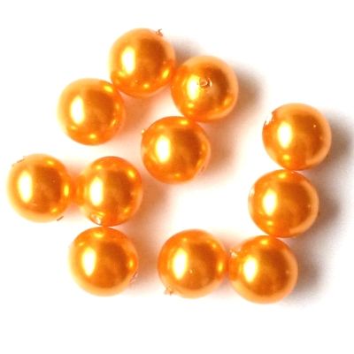 Imitation pearl glass beads round Amber Glass Czech Republic