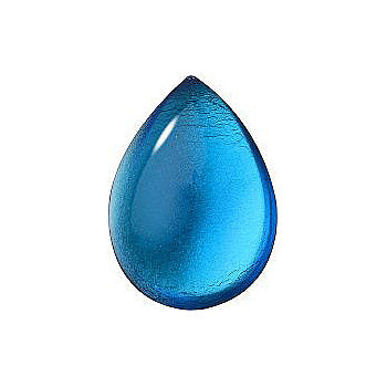 Pear Cabochons Flat Back Crystal Glass Stone, Blue 7 With Silver (60039), Czech Republic