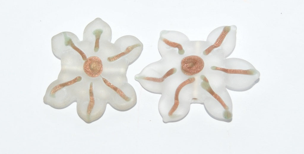 Czech Glass Hand Made Flower Lampwork Beads, (3026 B), Glass, Czech Republic