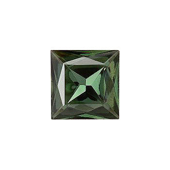 Square Faceted Pointed Back (Doublets) Crystal Glass Stone, Green 1 Transparent With Chrome (50580-Chr), Czech Republic