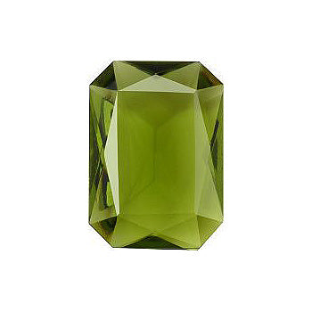 Octagon Faceted Pointed Back (Doublets) Crystal Glass Stone, Green 4 Transparent (50270), Czech Republic