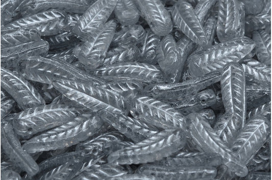 鳥の羽根ビーズ、クリスタルシルバーライン（00030-54301）、ガラス、チェコ共和国