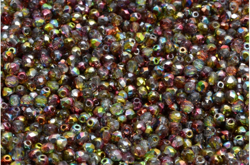 Fire Polish Faceted Round Beads 3mm, Crystal 95600 (00030-95600), Glass, Czech Republic