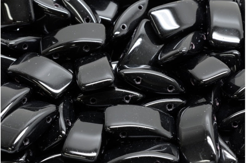 Carrier Beads, Black (23980), Glass, Czech Republic