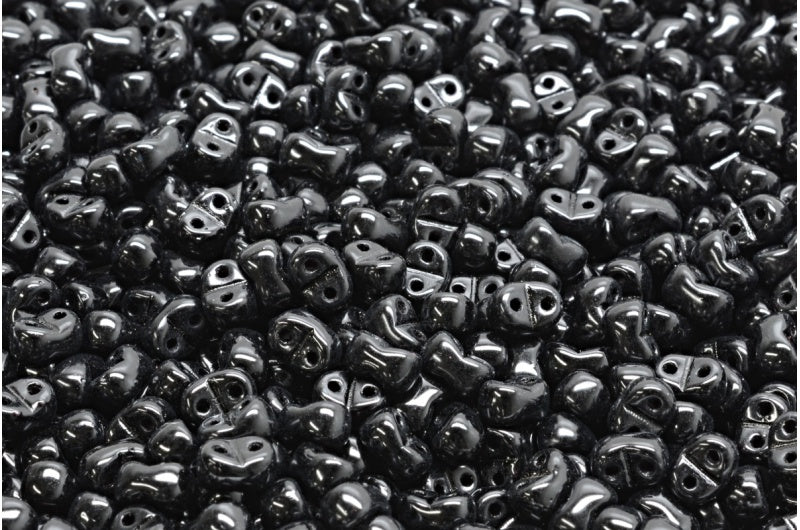 Bi-Bo Beads Black (23980), Glass, Czech Republic