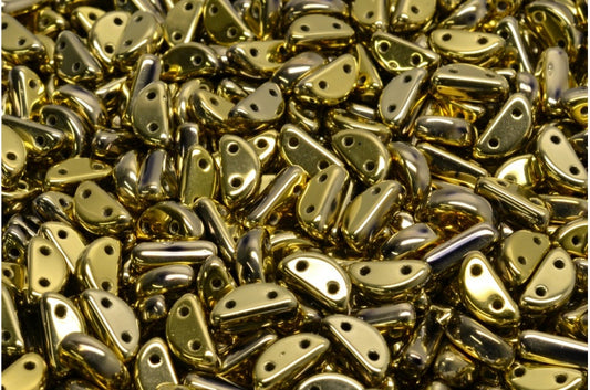 Half Moon Beads, Black Gold (23980-26443), Glass, Czech Republic