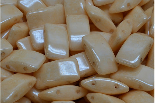 Carrier Beads, White Luster Brown Full Coated (02010-14413), Glass, Czech Republic