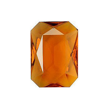 Octagon Faceted Pointed Back (Doublets) Crystal Glass Stone, Orange 6 Transparent (10070), Czech Republic