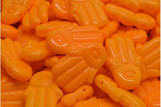 Hamsa Hand Beads, Opaque Yellow (93110), Glass, Czech Republic