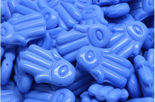 ハムサハンドビーズ、不透明ブルー（33040）、ガラス、チェコ共和国
