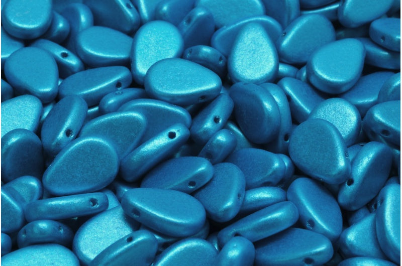 フラットティアドロップビーズ、ホワイト 24009 (02010-24009)、ガラス、チェコ共和国