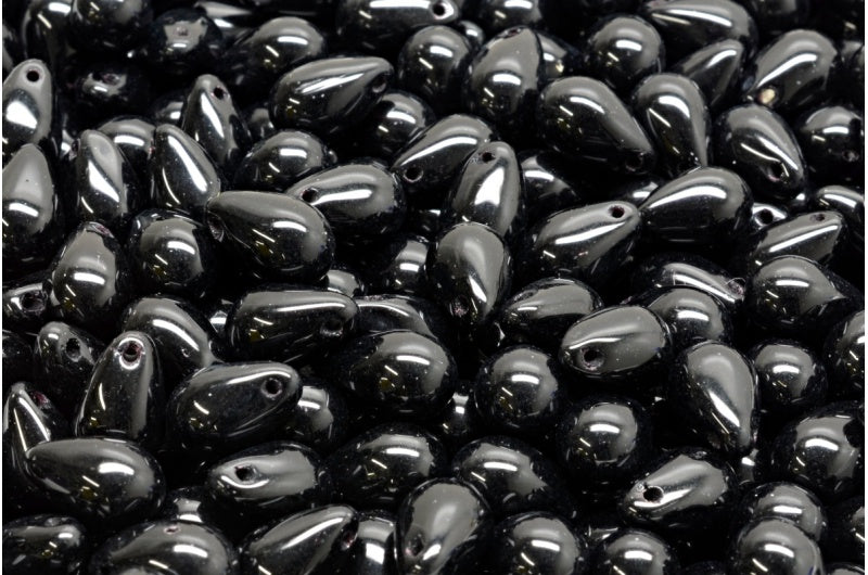 水珠，黑色 (23980)，玻璃，捷克共和国