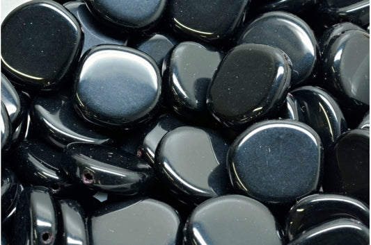 8-Edge Flat Beads, Black (23980), Glass, Czech Republic