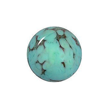 Round Cabochons Flat Back Crystal Glass Stone, Turquoise 5 Matrix Colours (A61), Czech Republic