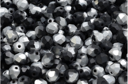 ファセット加工ビーズ ラウンド、ブラック 27071 (23980-27071)、ボヘミアクリスタルガラス、チェコ共和国