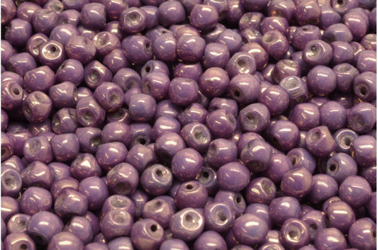 Mushroom Button Beads, White Purple (02010-15726), Glass, Czech Republic