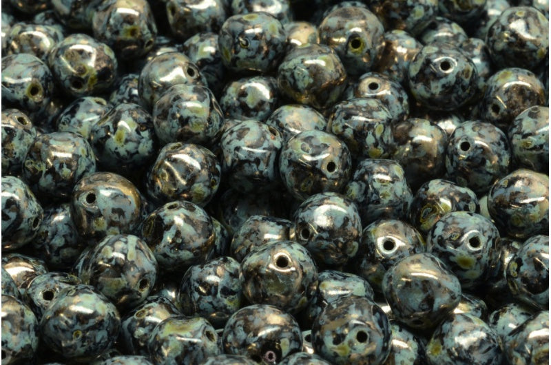 イングリッシュカットビーズ - ラウンド型、ブラック 65302 (23980-65302)、ガラス、チェコ共和国