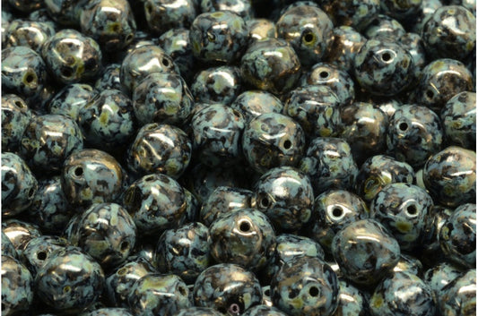 イングリッシュカットビーズ - ラウンド型、ブラック 65302 (23980-65302)、ガラス、チェコ共和国