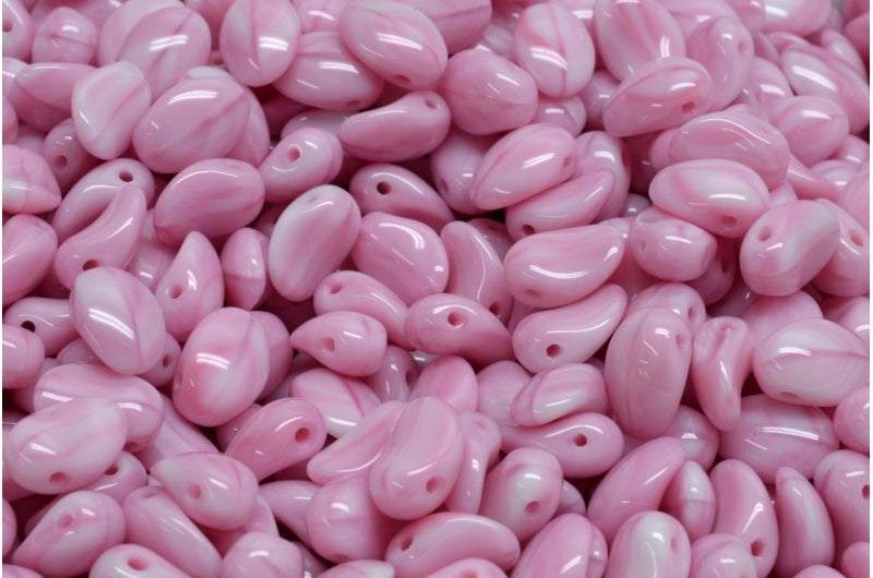 Tulip Petal Beads, Pink (07724), Glass, Czech Republic