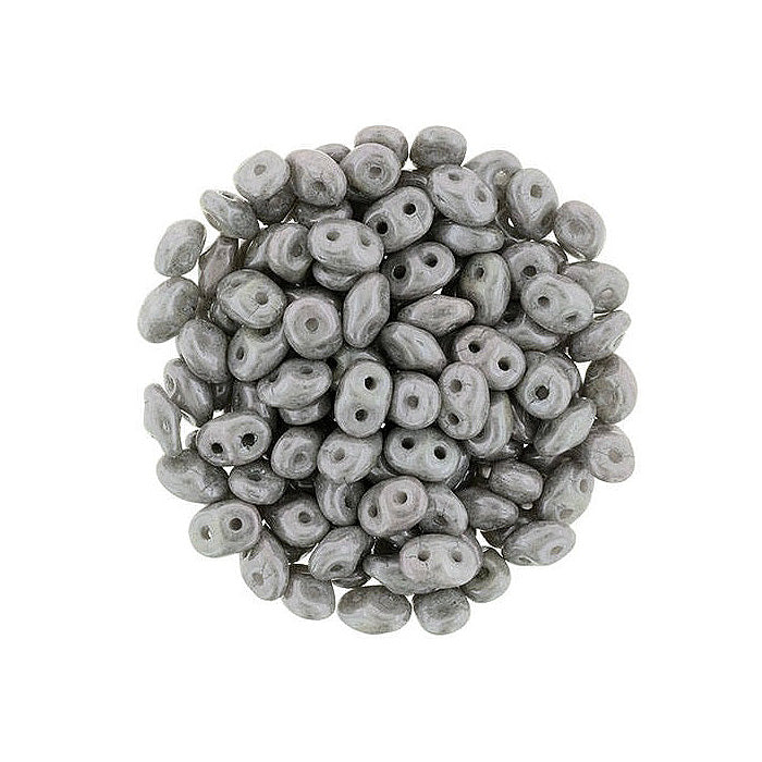 Matubo Superduo 2-hole czech pressed glass beads Opaque Gray Luster Glass Czech Republic