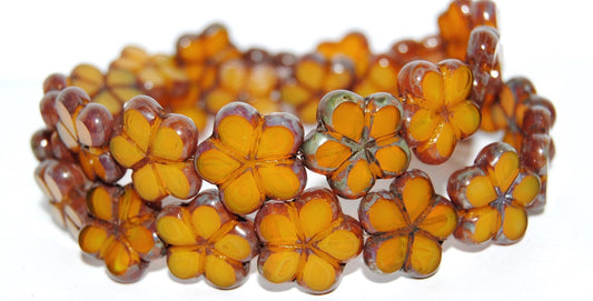 Table Cut Flower Beads, (81240 66800), Glass, Czech Republic