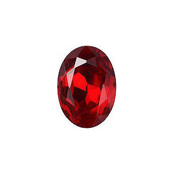Oval Faceted Pointed Back (Doublets) Crystal Glass Stone, Red 9 Transparent With Aluminium (90080-Al), Czech Republic