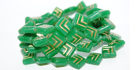 Rhombus Pressed Glass Beads, (52130 54202), Glass, Czech Republic