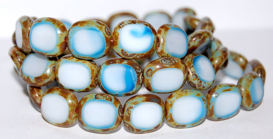 Table Cut Round Candy Beads, 7624 Travertin (7624 86800), Glass, Czech Republic