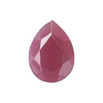 Pear Faceted Pointed Back (Doublets) Crystal Glass Stone, Pink 5 Opaque With Velvet (71012-V), Czech Republic