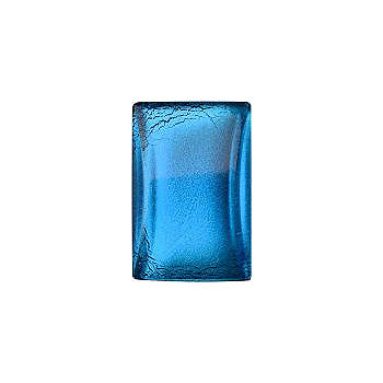 Rectangle Cabochons Flat Back Crystal Glass Stone, Blue 11 With Silver (60069-L), Czech Republic