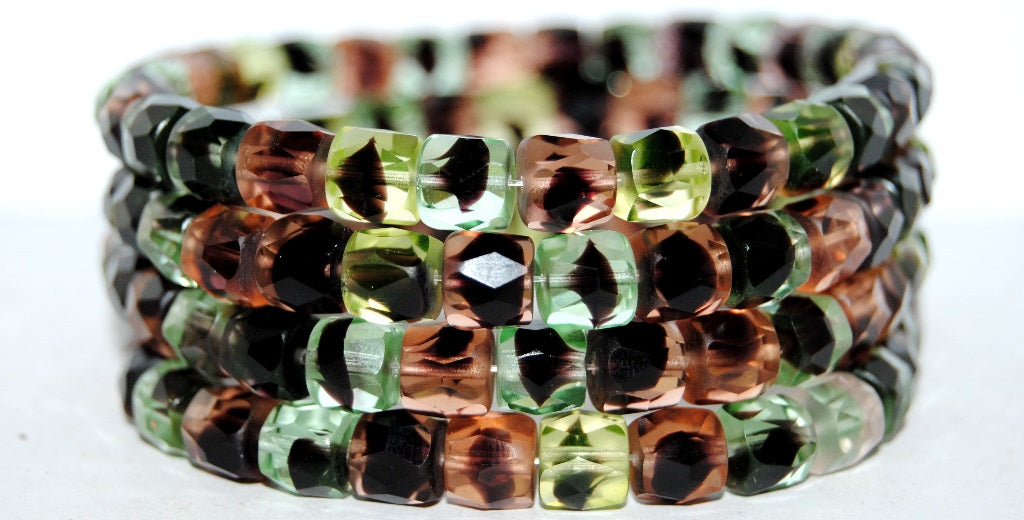 Cut Fire Polished Faceted Glass Beads, Mixed Colors Pavi (Mix Pavi), Glass, Czech Republic