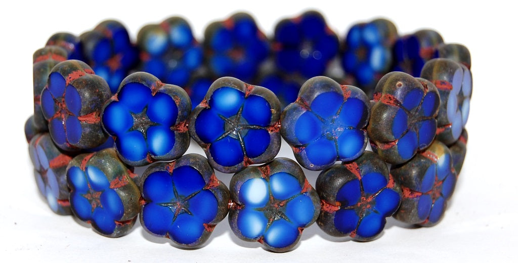 Table Cut Flower Beads, 37005 Travertin (37005 86800), Glass, Czech Republic