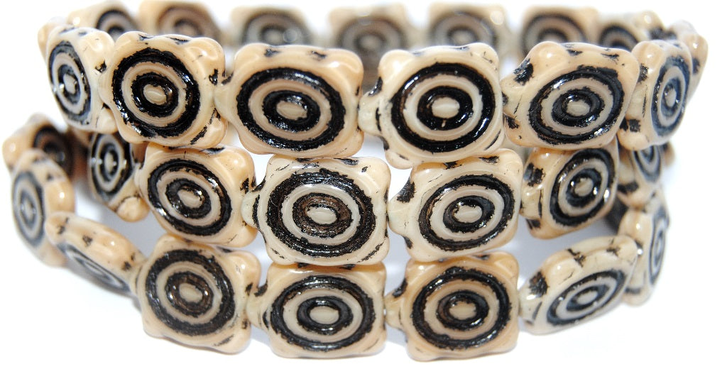 Spiral Turtle Pressed Glass Beads, (14010 46769), Glass, Czech Republic