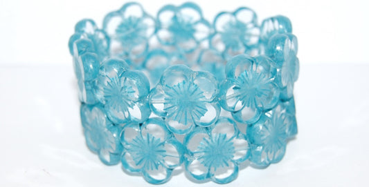 Table Cut Flower Beads Hibiscus, (21 43614 Lava Glass), Glass, Czech Republic