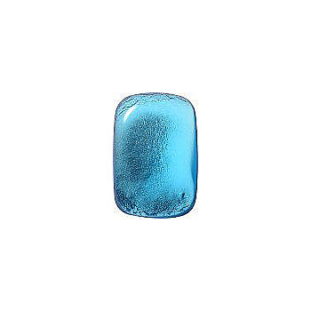 Rounded Octagon Cabochons Flat Back Crystal Glass Stone, Aqua Blue 2 With Silver (60029), Czech Republic