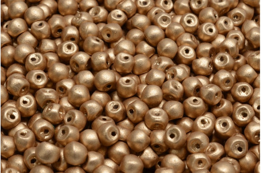 Mushroom Button Beads, Crystal Aztec Pale Gold (00030-01710), Glass, Czech Republic