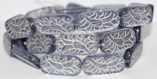 Rectangle With Ornament Pressed Glass Beads, Transparent Light Amethyst 54201 (20210 54201), Glass, Czech Republic