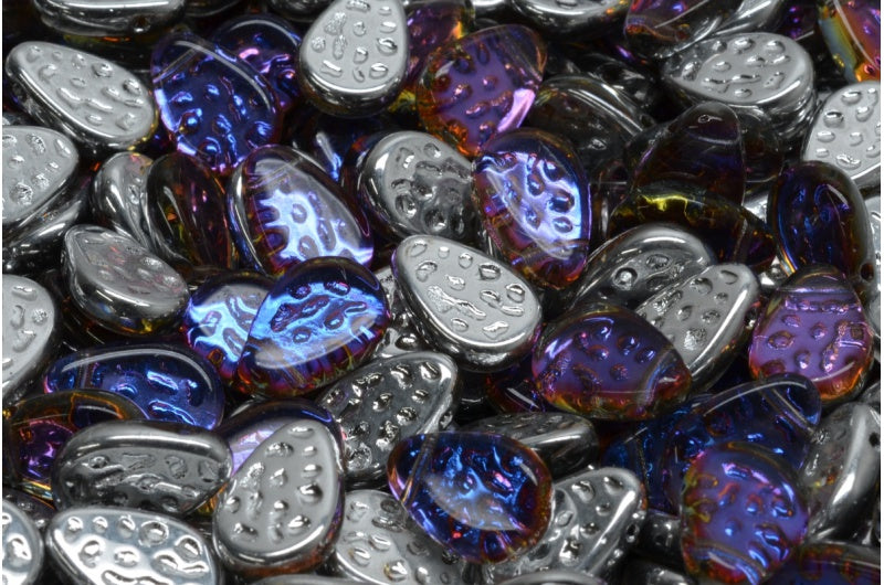 Flat Dotty Teardrop Beads, Crystal 29942 (00030-29942), Glass, Czech Republic