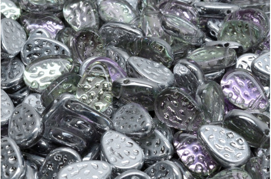 Flache gepunktete Tropfenperlen, Kristall 26536 (00030-26536), Glas, Tschechische Republik