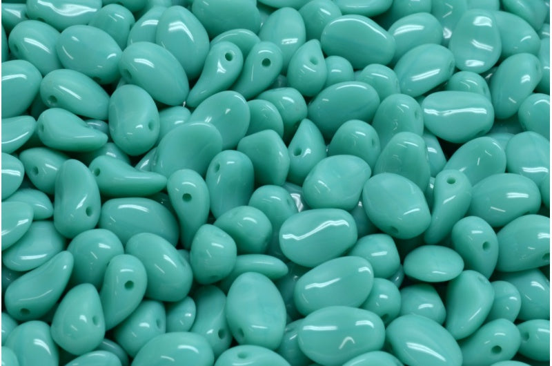 Tulip Petal Beads, Turquoise (63130), Glass, Czech Republic