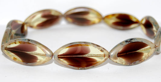 Table Cut Oval Beads, (27801 43400), Glass, Czech Republic