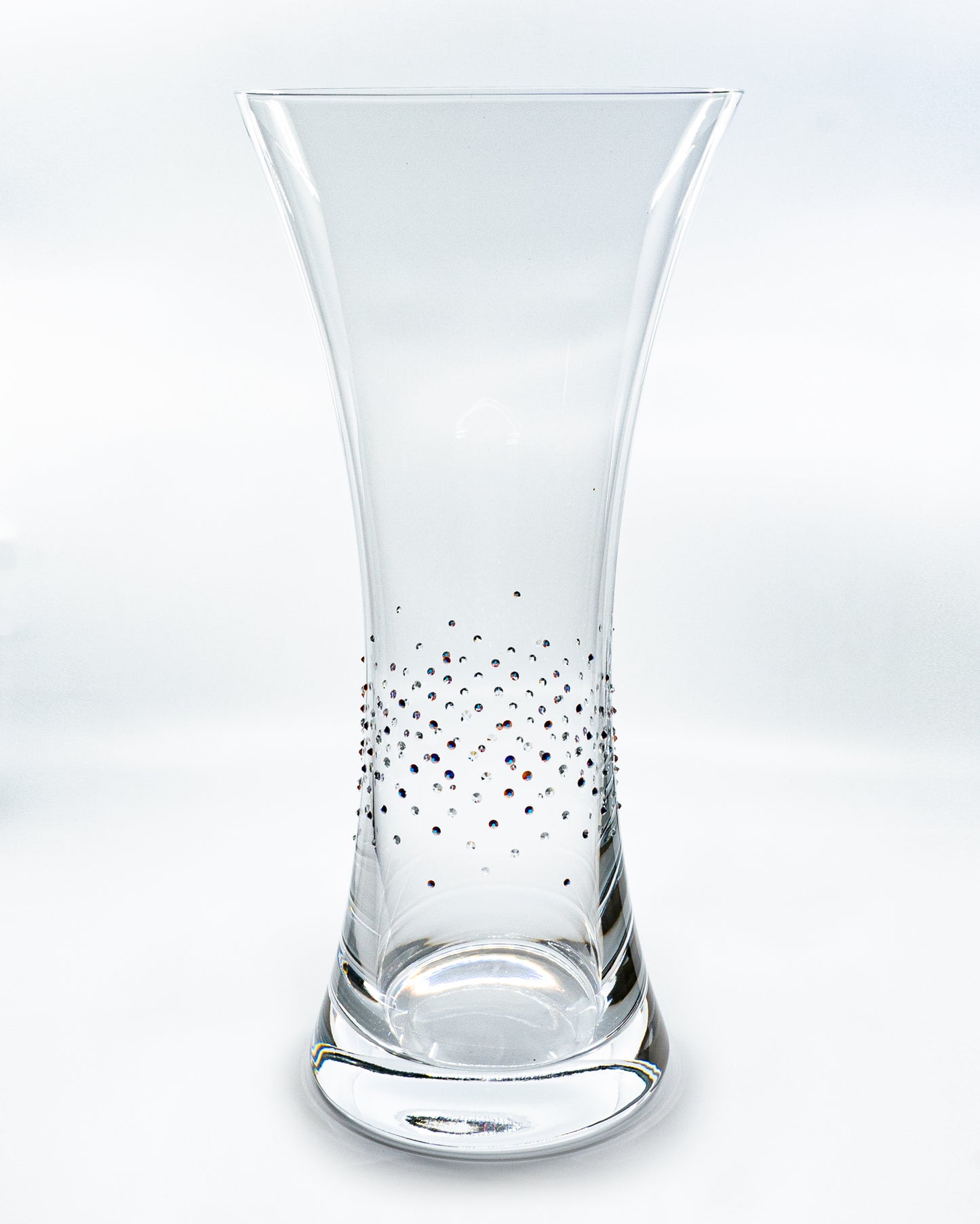Czech Bohemian Glass Vase decorated with Swarovski Crystals 30cm Crystal Czech Republic