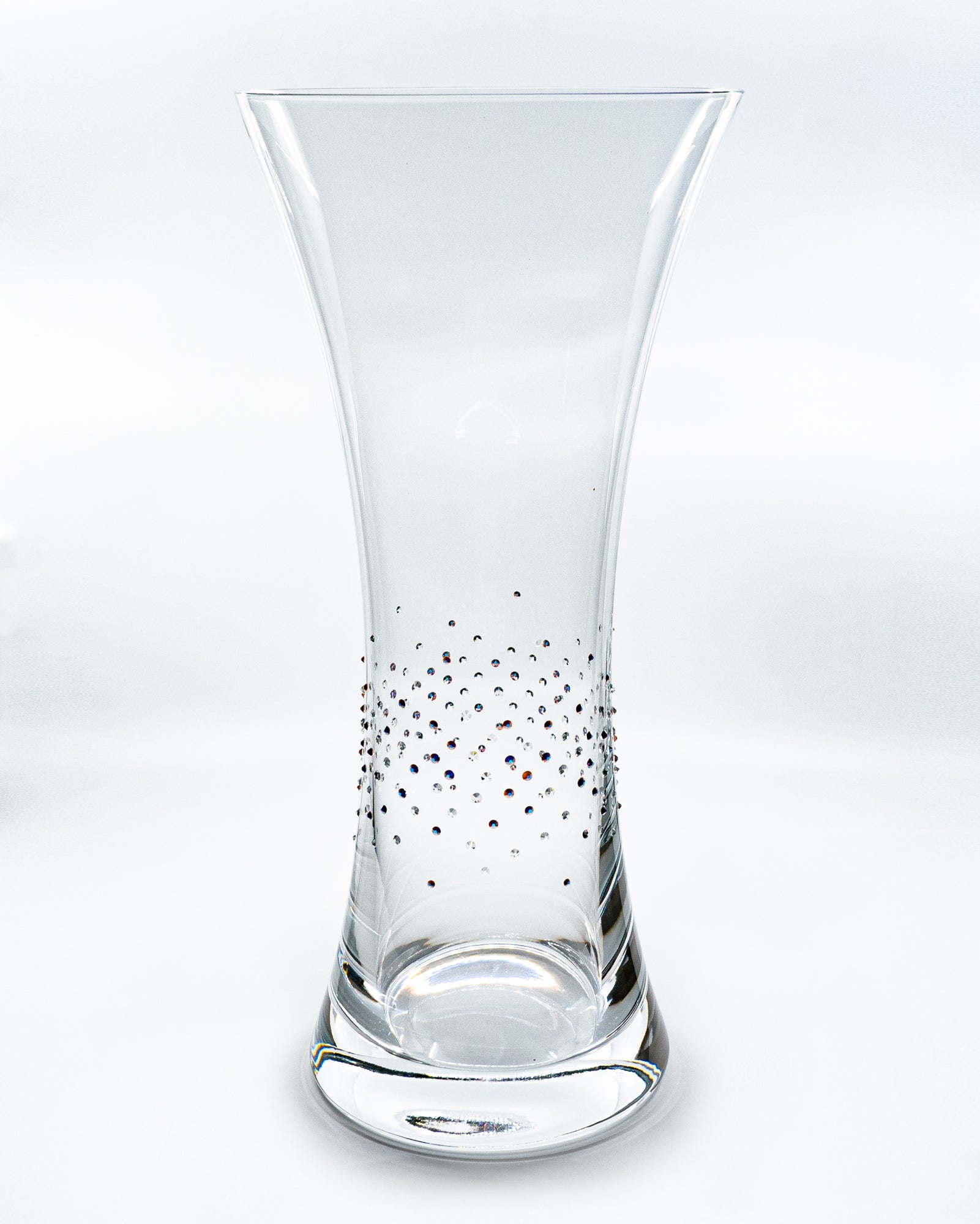 Czech Bohemian Glass Vase decorated with Swarovski Crystals 30cm Crystal Czech Republic