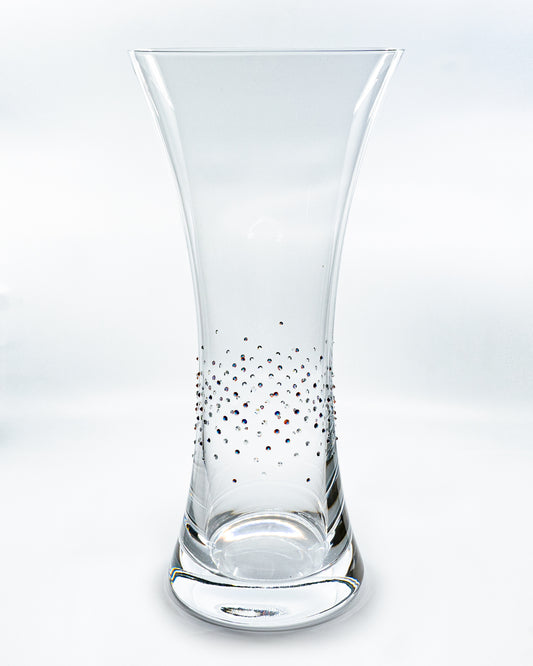 Czech Bohemian Glass Vase decorated with Swarovski Crystals 30cm Crystal Czech Republic