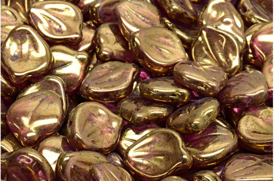牡丹花瓣珠，水晶光泽紫罗兰全涂层 (00030-14496)，玻璃，捷克共和国