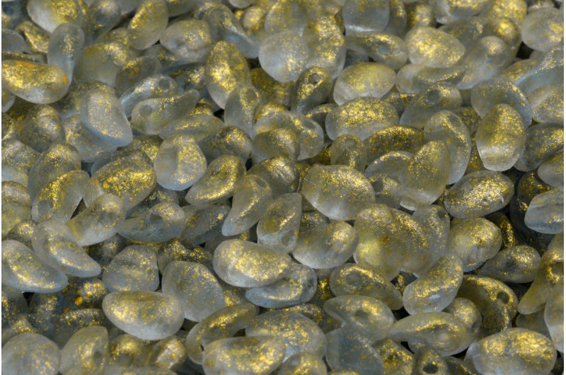 Tulip Petal Beads, Transparent Blue Etched 56902 (30020-ETCH-56902), Glass, Czech Republic