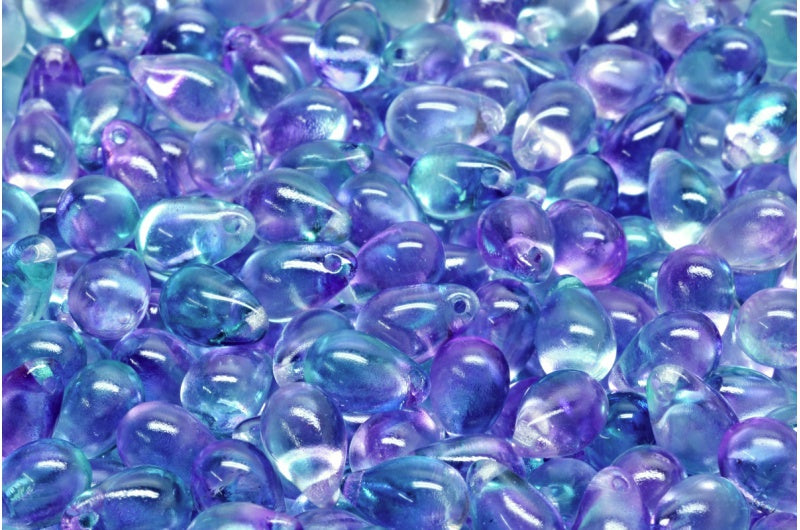 Drop beads, Crystal 48023 (00030-48023), Glass, Czech Republic