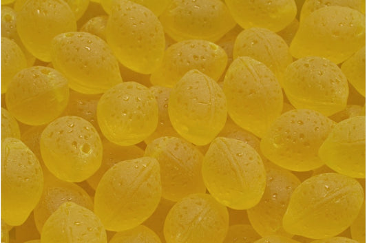 Lemon Beads, Transparent Yellow Matte (80010-84100), Glass, Czech Republic