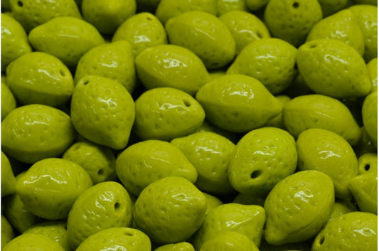 Lemon Beads, Opaque Green (53400), Glass, Czech Republic