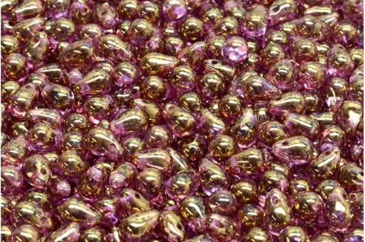 Drop Beads, Crystal Terracotta Violet (00030-15496), Glass, Czech Republic